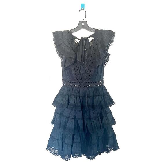 ZIMMERMANN Ruffled Trimming Black Dress US2(Zimmermann 0) - Picture 7 of 12